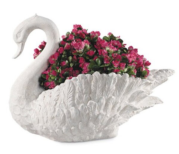Swan Planter Bird Elegant Sculpture Vase Pot box garden Decorative Art